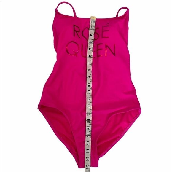 NWOT Hot Pink One Piece Graphic Bathing Suit M - Picture 5 of 7